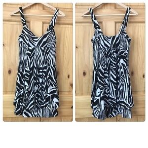 𝅺Forever Twentyone zebra print bubble skirt tank dress Jr M